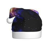 DUWAA Galaxy In The Universe Print Christmas Hats For Adult, Santa Hat Unisex, Comfort Xmas Hat For New Year Festive Party