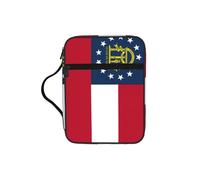 DUWAA Georgia Flag Print Multi Functional Bible Bag Cosmetic Bags with Handle Waterproof Pencil Case with Compartments