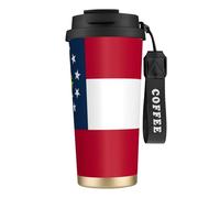 DUWAA Georgia State Flag Print Stainless Steel Insulated Travel Coffee Mug, Camping Mug,Coffee Tumbler For Men Women