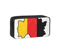 DUWAA German Flag Map Print Large Capacity Pencil Case Pencil Pouch with Zipper Portable Pen Case for Office Travel Makeup