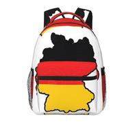 DUWAA German Flag Map Print Rucksack Bag For Men Women High-Capacity Vacuum Backpack Multi-Layer Design Travel Backpack