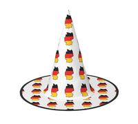 DUWAA German Flag Map Print Witch Hat Witches Hats Halloween Women Adult Wizard Men Costume Cosplay Party Accessory-1pcs