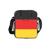 DUWAA German Flag Print Clear Lunch Bag For Work, Transparent Lunch Tote With Adjustable Strap And Dual Mesh Side Pockets