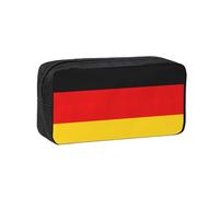 DUWAA German Flag Print Large Capacity Zipper Pencil Case for School Office College, Big Capacity Pencil Bag Holder Adult