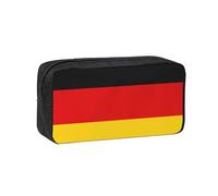 DUWAA German Flag Print Large Capacity Zipper Pencil Case for School Office College, Big Capacity Pencil Bag Holder Adult