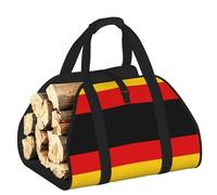 DUWAA German Flag Print Large Fire Wood Sling Carrier with Handles for Easy Transport Carrying and Wood Stove 48×101cm