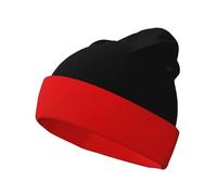 DUWAA German Flag Print Unisex Adult Beanie, Warm Stretch Knit Winter Hat Soft Polyester Ideal for Outdoor Wear Comfort Black