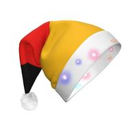 DUWAA Germany Flag Print Led Plush Santa Hat, Funny Christmas Hats For Adults Xmas New Year Party Accessories