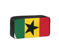 DUWAA Ghana Flag Map Print Large Capacity Pencil Case Pencil Pouch with Zipper Portable Pen Case for Office Travel Makeup