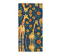 DUWAA Giraffe Pattern Print Soft Towels For Bathroom, Absorbent Bath Hand Washcloth Microfiber Towels For Body Drying