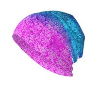 DUWAA Glitter Sequin Spot Print Adult Men's Knit Hat, Toboggan Hats, Unisex Warm Winter Beanie Hat, for Outdoor Activities Black