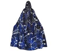 DUWAA Glow in The Dark print Cloak With Hood Unisex Medieval Cloak Wizard Robe Renaissance Cape Halloween Costume Cosplay