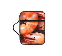 DUWAA Glutton Shrimps Print Multi Functional Bible Bag Cosmetic Bags with Handle Waterproof Pencil Case with Compartments