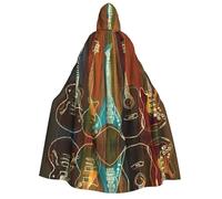 DUWAA guitars art print Cloak With Hood Unisex Medieval Cloak Wizard Robe Renaissance Cape Halloween Costume Cosplay