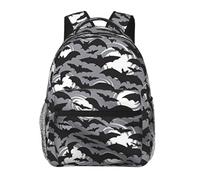 DUWAA Halloween Bats Grey Print Rucksack Bag For Men Women High-Capacity Vacuum Backpack Multi-Layer Design Travel Backpack