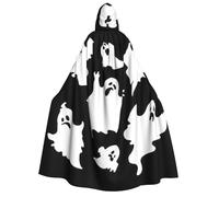 DUWAA Halloween Goth print Cloak with Hood for Men Women, Hooded Cape Cloak Unisex Halloween Witch Vampire Costume