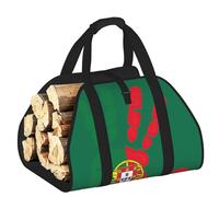 DUWAA Handprint Over Portugal Flag Print Storage Bag Log Burner Accessories Heavy Duty Tool Bag for Indoor Outdoor Fireplace Storage
