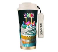 DUWAA Happy Birthday Cakes Print Stainless Steel Insulated Travel Coffee Mug, Camping Mug,Coffee Tumbler For Men Women