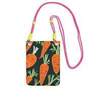 DUWAA Happy Carrot Seamless Pattern Print Small Crossbody Bags For Women Trendy, Phone Purse With Adjustable Strap,For Hiking Travel, Fuchusia, One Size