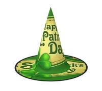 DUWAA Happy St. Patrick'S Day Print Halloween Witch Hat Costume Accessory Women Hats For Halloween Party Cosplay Accessories-2pcs
