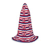 DUWAA Hawaii Flag Print Medieval Cloak Wizard Robe Cloak With Hood Renaissance Cape Halloween Costume Cosplay Prop