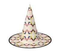 DUWAA Heart Shape Usa Venezuela Print Witch Hat Witches Hats Halloween Women Adult Wizard Men Costume Cosplay Party Accessory-1pcs