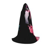 DUWAA Hello Glasses Flamingo Print Halloween Hooded Cloak Cape Medieval Style For Christmas Party, Cosplay Masquerade Costumes
