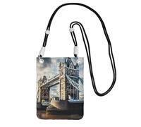 DUWAA Historic Old Tower Bridge London Print Small Crossbody Bags For Women Trendy, Phone Purse With Adjustable Strap,For Hiking Travel, Black, One Size
