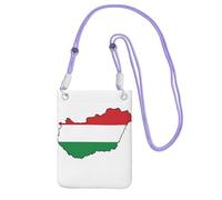 DUWAA Hungary Flag Map Print Crossbody Bag For Women, Shoulder Bag Purse, Travel Sport Mini Phone Bag, Phone Wallet, Purple, One Size