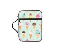 DUWAA Ice Cream Cones Print 26Ã- 20 Cm Large Capacity Bible Cover Case, Study Supplies Tote Bag for Women and Christian