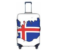 DUWAA Iceland Flag Map Print Luggage Cover Elastic Suitcase Cover Protector Fits 18-32 Inch Suitcase Travel Accessories, White, L
