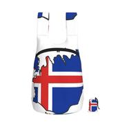 DUWAA Iceland Flag Map Print Packable Backpack 16l Gym Backpack Portable Storage Carry On Backpack Travel Bag For Men Women