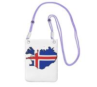 DUWAA Iceland Flag Map Print Small Crossbody Bags For Women Trendy, Phone Purse With Adjustable Strap,For Hiking Travel, Purple, One Size