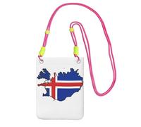 DUWAA Iceland Flag Map Print Small Crossbody Bags For Women Trendy, Phone Purse With Adjustable Strap,For Hiking Travel, Fuchusia, One Size