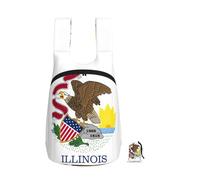 DUWAA Illinois State Flag Print Anti-Tear Backpack For Men Women Foldable Shopping Bag Ultra Light Camping Backpack Work Bag