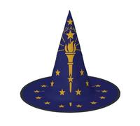 DUWAA Indiana State Flag Print Print Halloween Hanging Witch Hats Costume Accessories, Decorations For Home, Yard, Porch-3pcs