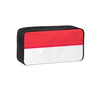 DUWAA Indonesian Flag Print Large Capacity Pencil Case Pencil Pouch with Zipper Portable Pen Case for Office Travel Makeup