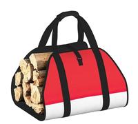 DUWAA Indonesian Flag Print Large Fire Wood Sling Carrier with Handles for Easy Transport Carrying and Wood Stove 48×101cm