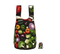 DUWAA Introduction Of Various Vegetables Print Anti-Tear Backpack For Men Women Foldable Shopping Bag Ultra Light Camping Backpack Work Bag