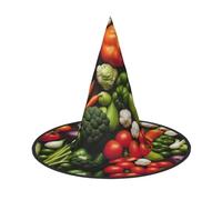 DUWAA Introduction Of Various Vegetables Print Print Halloween Hanging Witch Hats Costume Accessories, Decorations For Home, Yard, Porch-3pcs