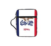 DUWAA Iowa State Flag Print Multi Functional Bible Bag Cosmetic Bags with Handle Waterproof Pencil Case with Compartments