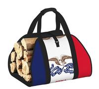 DUWAA Iowa State Flag Print Storage Bag Log Burner Accessories Heavy Duty Tool Bag for Indoor Outdoor Fireplace Storage