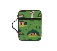 DUWAA Ireland Map with Landmarks Print Multi Functional Bible Bag Cosmetic Bags with Handle Waterproof Pencil Case with Compartments