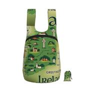 DUWAA Ireland Map With Landmarks Print Packable Backpack 16l Gym Backpack Portable Storage Carry On Backpack Travel Bag For Men Women