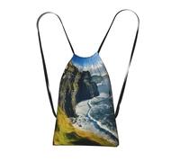 DUWAA Ireland Outdoors County Clare The Cliffs Print Drawstring Backpack Foldable String Bag Cinch Bag Beach Bag Travel Backpack Anti Tear Gym Bag