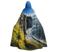 DUWAA Ireland Outdoors County Clare The Cliffs print Hooded Robe Halloween Cosplay Costume Robe Cloak Cape Wizard Raven Cosplay Costume