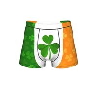 DUWAA Irish Flag Print Boxers For Men Loose Fit Stretchy Mens Briefs With Pouch Soft Testicle Support Underwear S-4xl