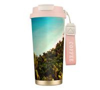 DUWAA Island Of Cuba Print Stainless Steel Insulated Travel Coffee Mug, Camping Mug,Coffee Tumbler For Men Women