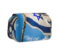 DUWAA Israeli flag print Pen Pencil Case with Zipper Clear Makeup Color Pouch Cosmetics Bag Multi-Purpose Stationary Bag
