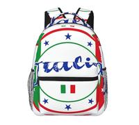 DUWAA Italian Flag Colors Stars Print Rucksack Bag For Men Women High-Capacity Vacuum Backpack Multi-Layer Design Travel Backpack